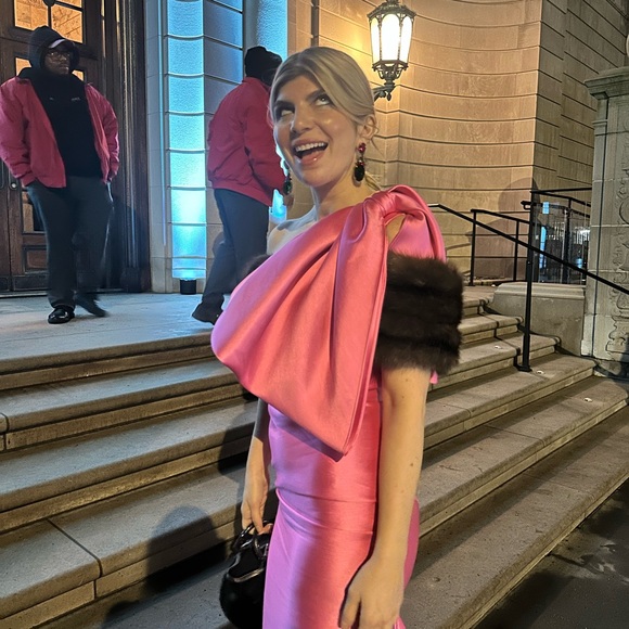 Solace London One-Shoulder Satin Maxi Dress in Light Pink - Picture 7 of 7